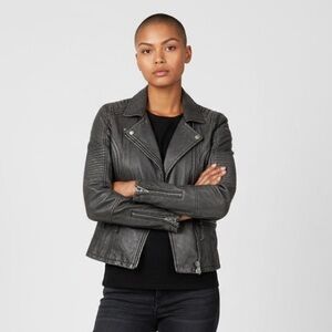 Rino & Pelle -  Gray Lamb Moto Jacket - Size Small